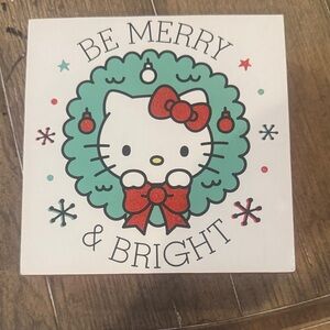 Hello Kitty Be Merry & Bright Christmas Sign